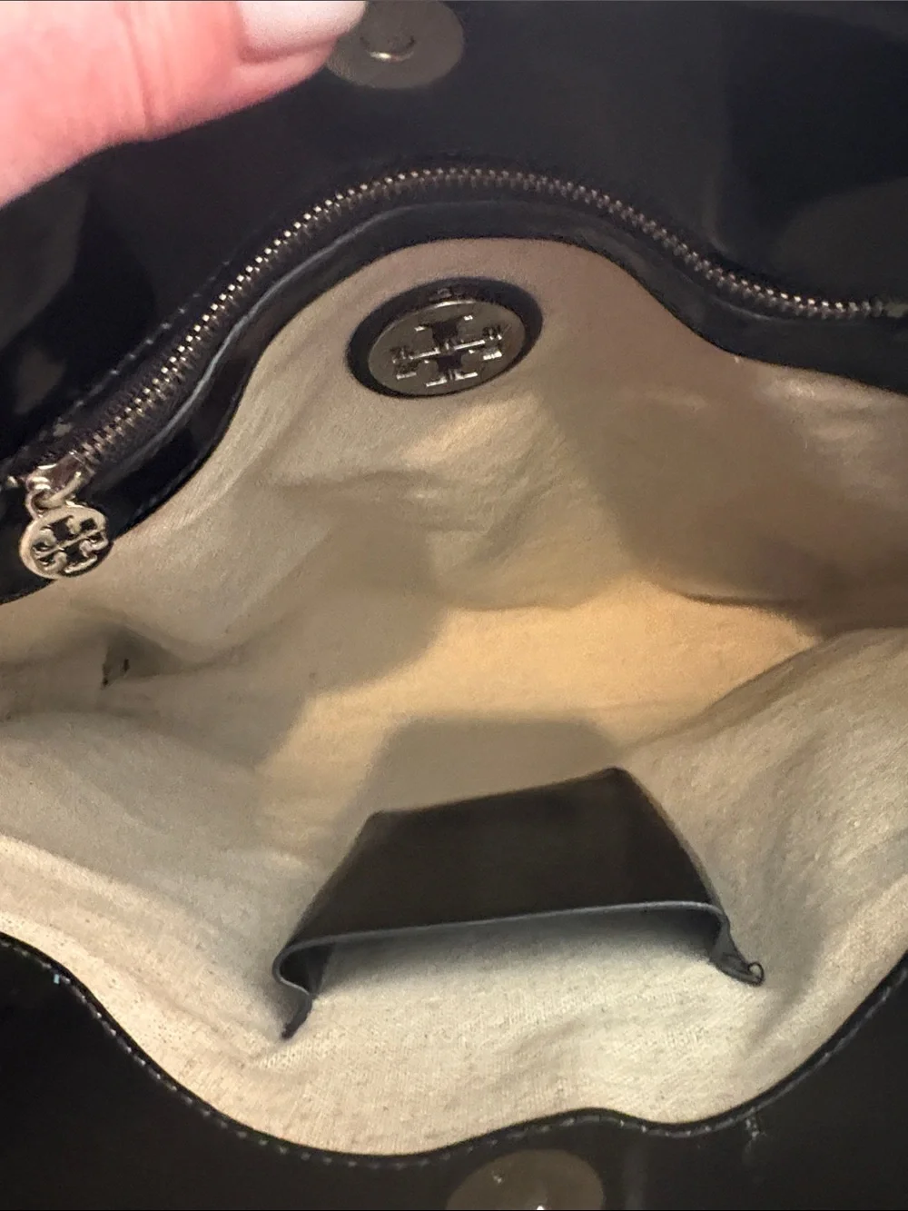 Tory Burch Black Patent Tote Bag